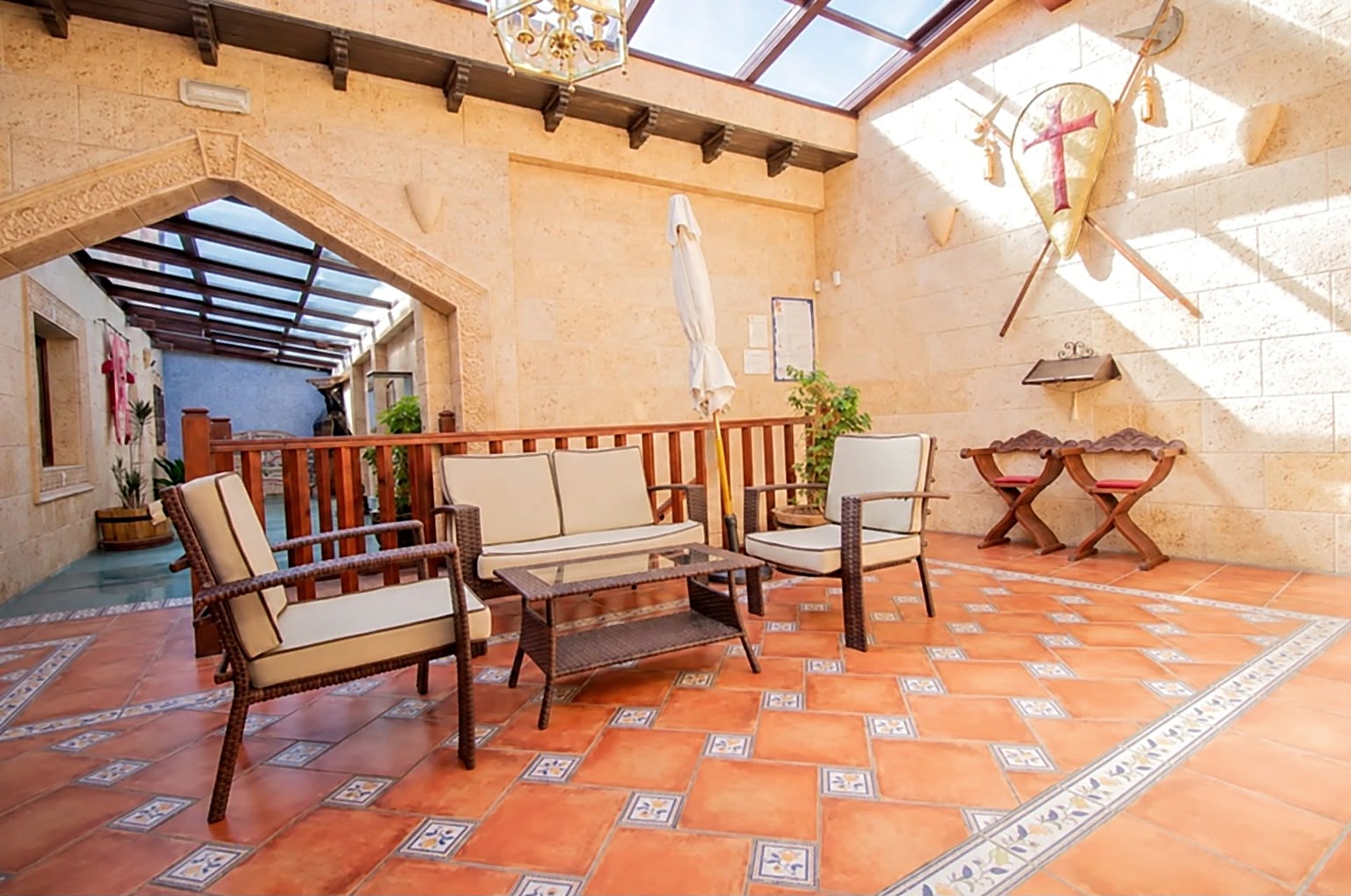 Rincón de estar en el patio